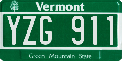 VT license plate YZG911