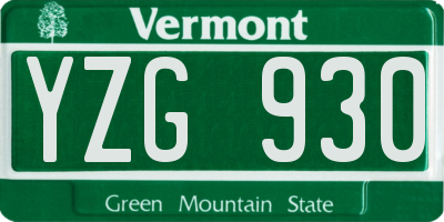 VT license plate YZG930