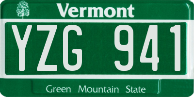 VT license plate YZG941