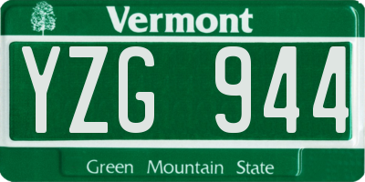 VT license plate YZG944