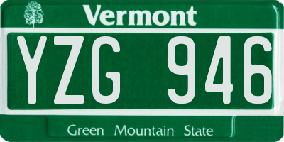 VT license plate YZG946