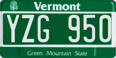 VT license plate YZG950