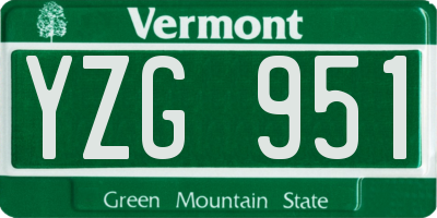 VT license plate YZG951