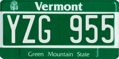 VT license plate YZG955