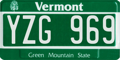 VT license plate YZG969