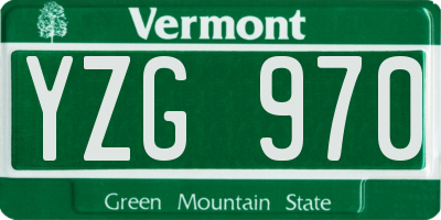 VT license plate YZG970