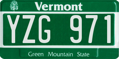 VT license plate YZG971