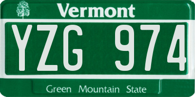 VT license plate YZG974