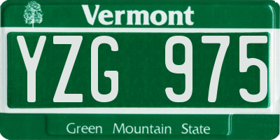 VT license plate YZG975