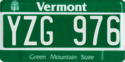 VT license plate YZG976