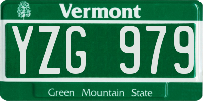 VT license plate YZG979