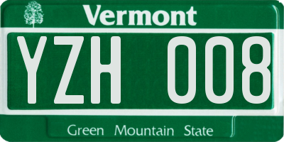 VT license plate YZH008