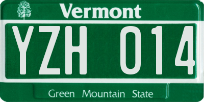 VT license plate YZH014