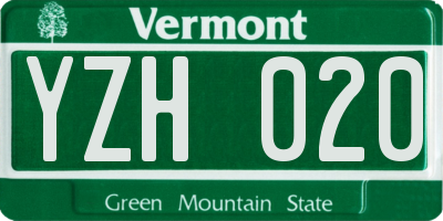 VT license plate YZH020