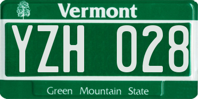 VT license plate YZH028