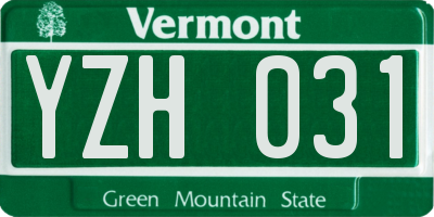 VT license plate YZH031