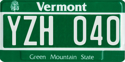 VT license plate YZH040