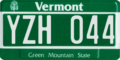 VT license plate YZH044