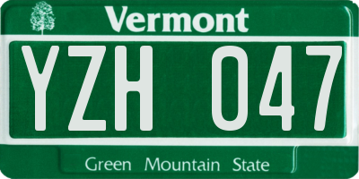 VT license plate YZH047