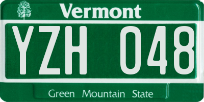 VT license plate YZH048