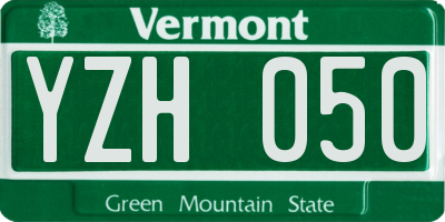 VT license plate YZH050