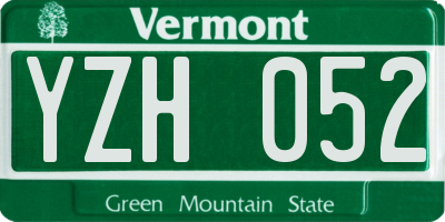VT license plate YZH052