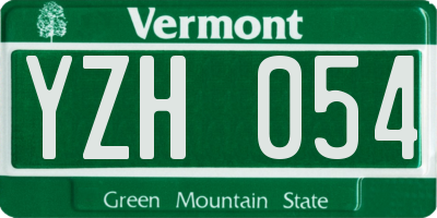 VT license plate YZH054