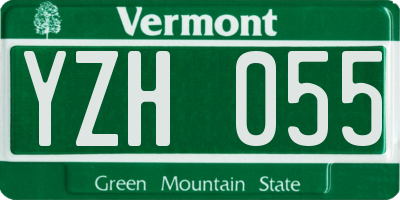 VT license plate YZH055