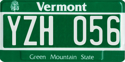 VT license plate YZH056