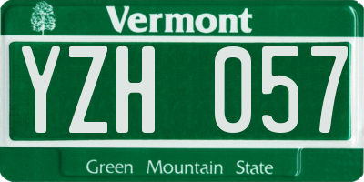 VT license plate YZH057