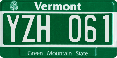 VT license plate YZH061
