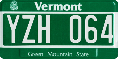 VT license plate YZH064