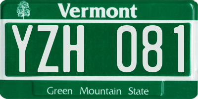 VT license plate YZH081