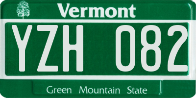 VT license plate YZH082