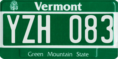 VT license plate YZH083
