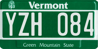 VT license plate YZH084