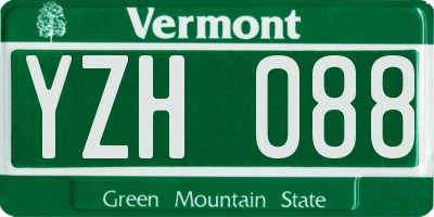 VT license plate YZH088