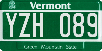 VT license plate YZH089
