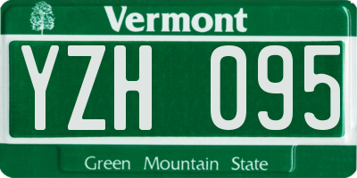 VT license plate YZH095