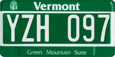 VT license plate YZH097