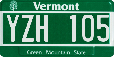 VT license plate YZH105