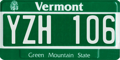 VT license plate YZH106