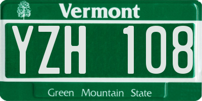 VT license plate YZH108