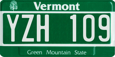 VT license plate YZH109
