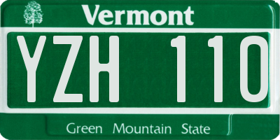 VT license plate YZH110