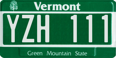 VT license plate YZH111