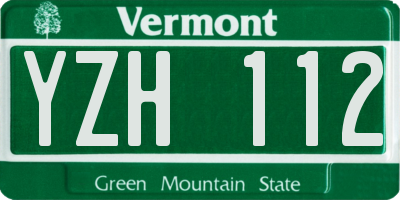 VT license plate YZH112