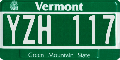 VT license plate YZH117