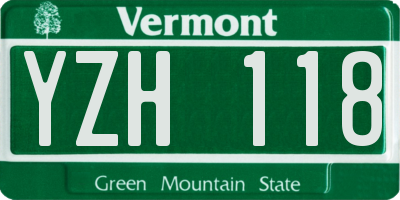 VT license plate YZH118