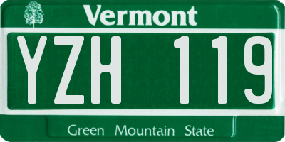 VT license plate YZH119